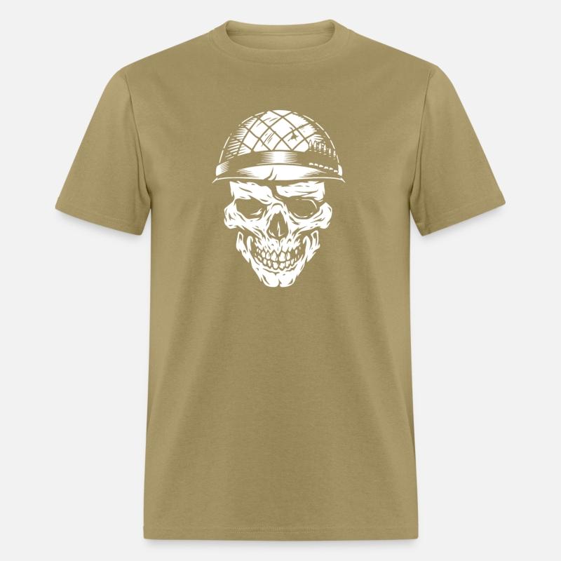 Skull with military helmet