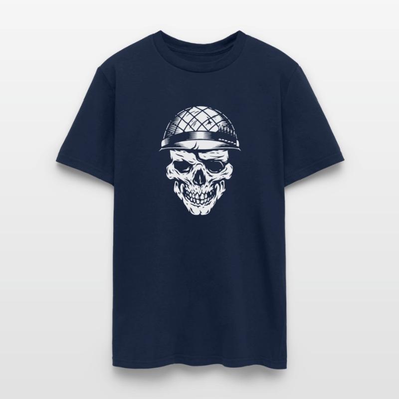 Skull with military helmet