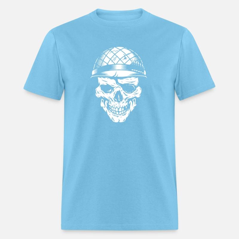 Skull with military helmet