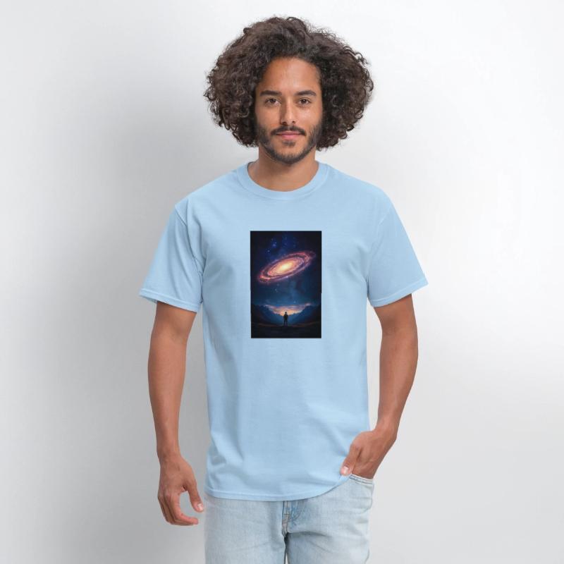 Stargazer Beneath a Cosmic Spiral