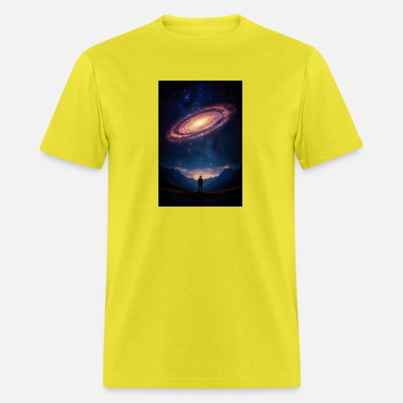 Stargazer Beneath a Cosmic Spiral