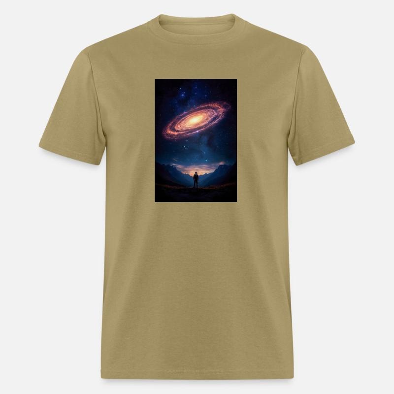 Stargazer Beneath a Cosmic Spiral