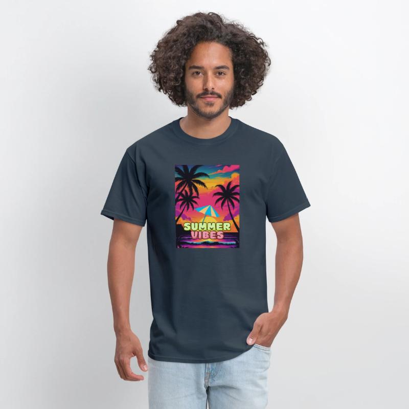 Summer Vibes Retro Sunset, Tropical Beach Palm
