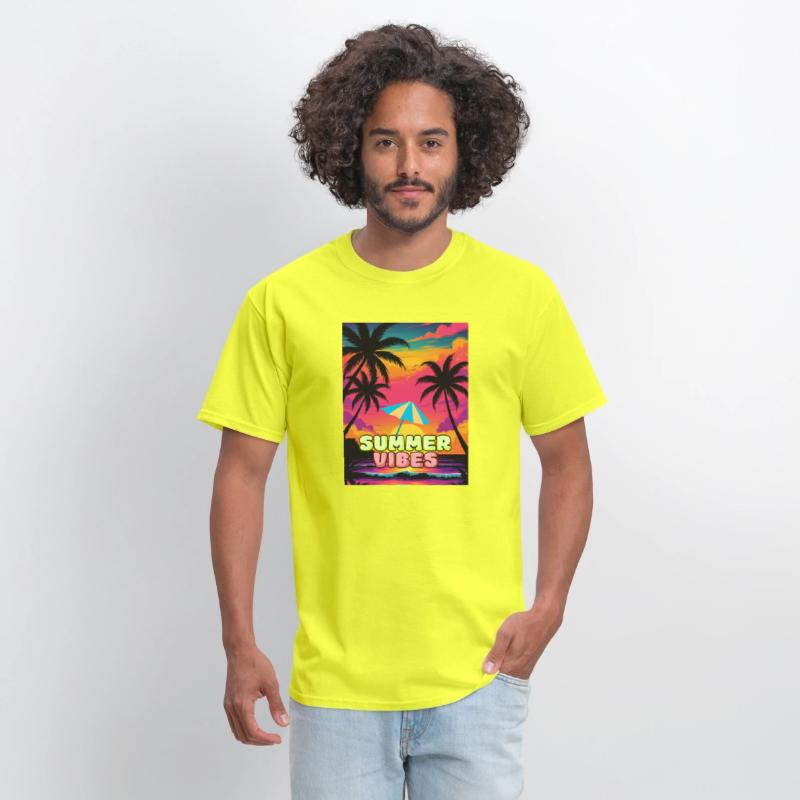 Summer Vibes Retro Sunset, Tropical Beach Palm