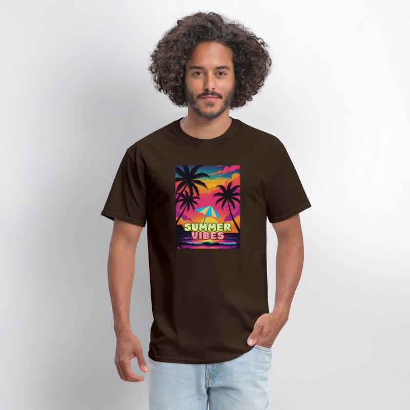 Summer Vibes Retro Sunset, Tropical Beach Palm