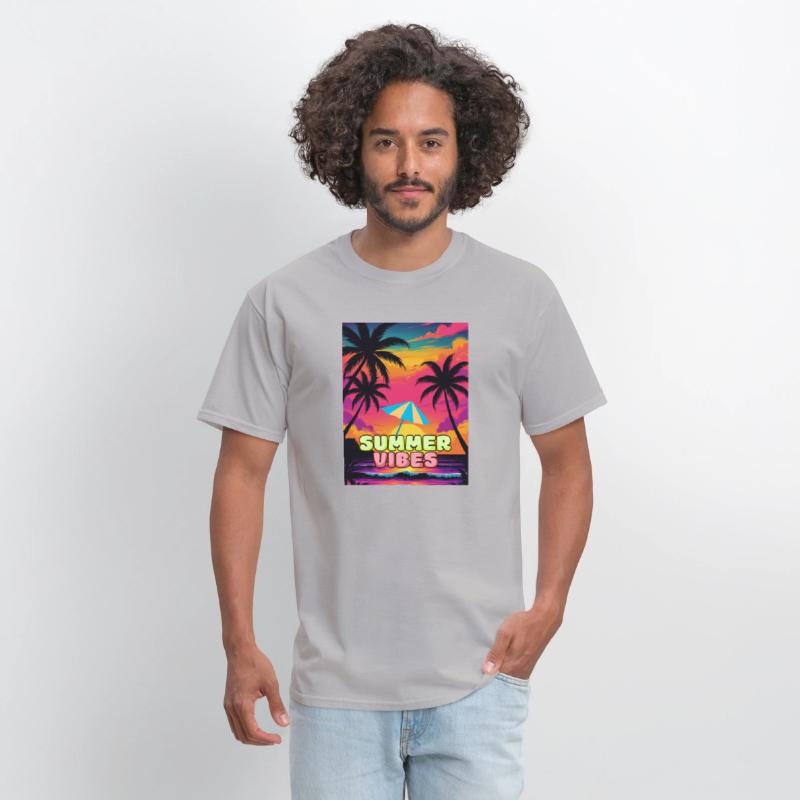 Summer Vibes Retro Sunset, Tropical Beach Palm