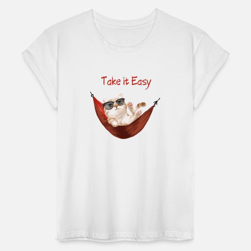 Take it Easy Cat in Sunglasses Relaxing in Hammock