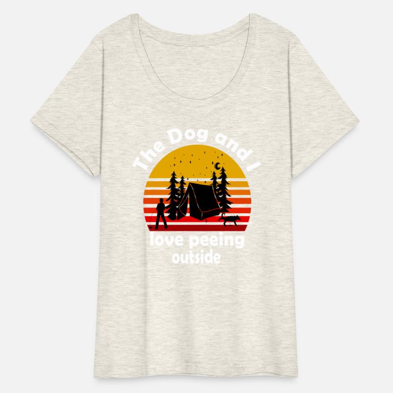 The dog and I pee camping with a dog