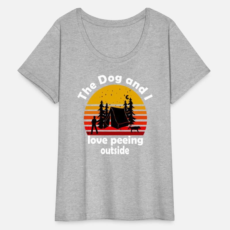 The dog and I pee camping with a dog