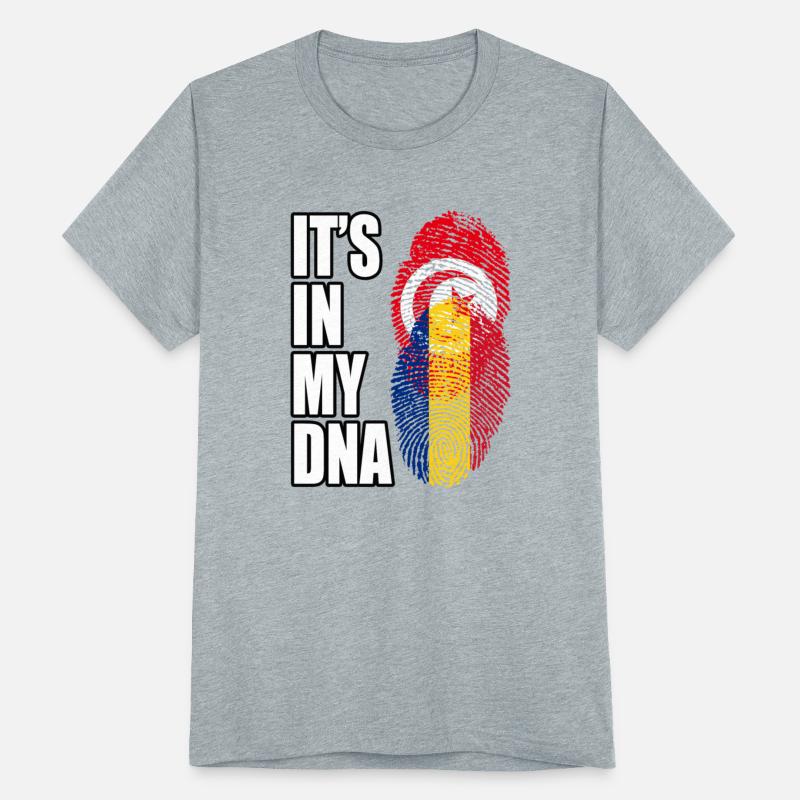 Tunisian And Romanian Mix Heritage DNA Flag