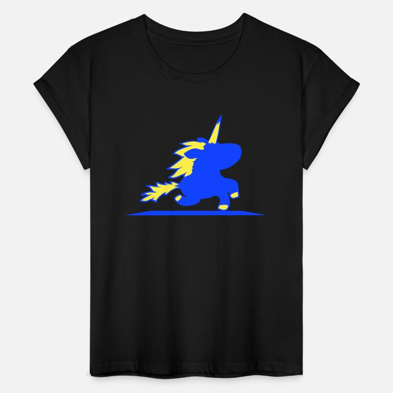 Unicorn rides fast gallop cute silhouette horse