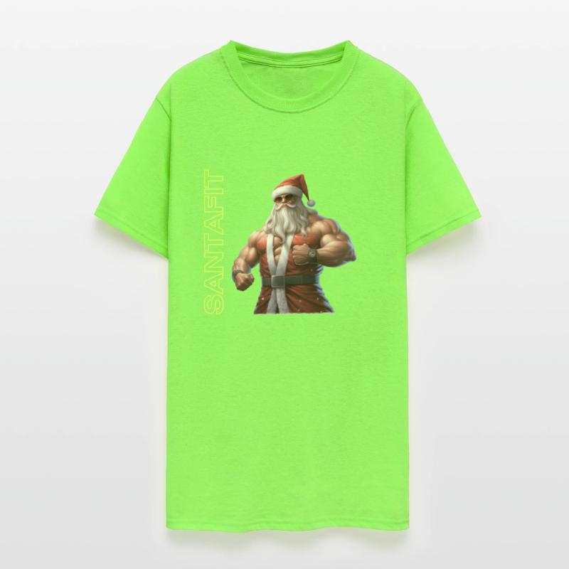 "Unisex Santa Fitness T-Shirts: Sporty Christmas