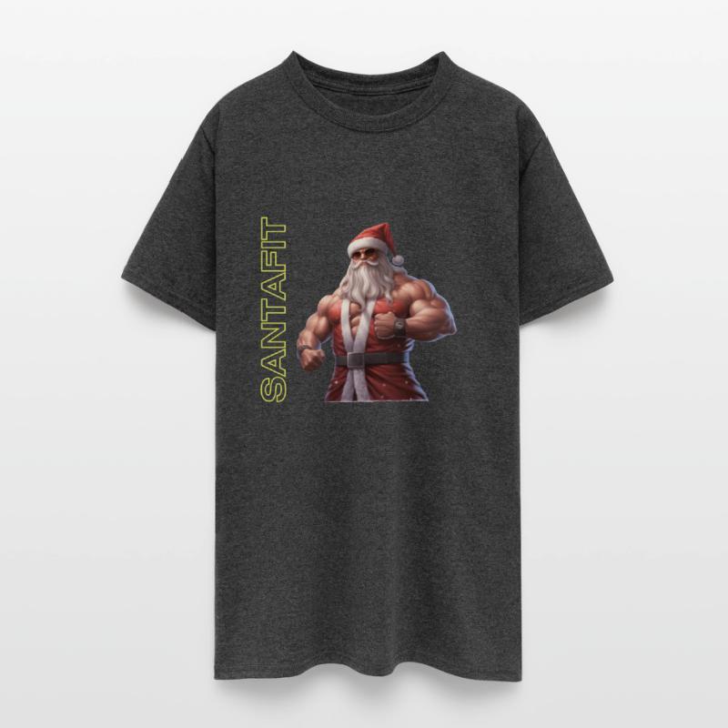 "Unisex Santa Fitness T-Shirts: Sporty Christmas