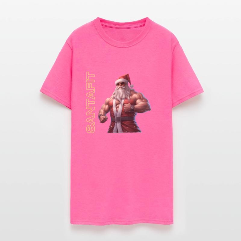 "Unisex Santa Fitness T-Shirts: Sporty Christmas