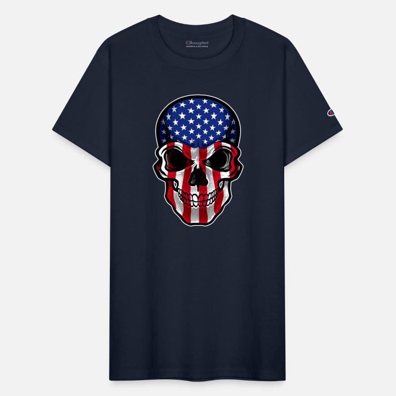 USA Flag Skull United States Patriotic Skeleton