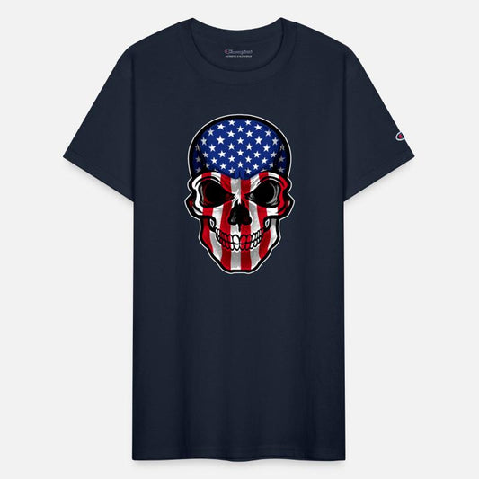 USA Flag Skull United States Patriotic Skeleton