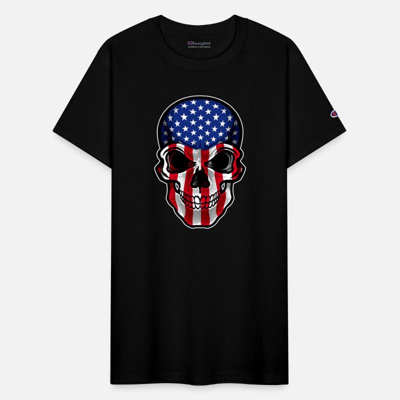 USA Flag Skull United States Patriotic Skeleton