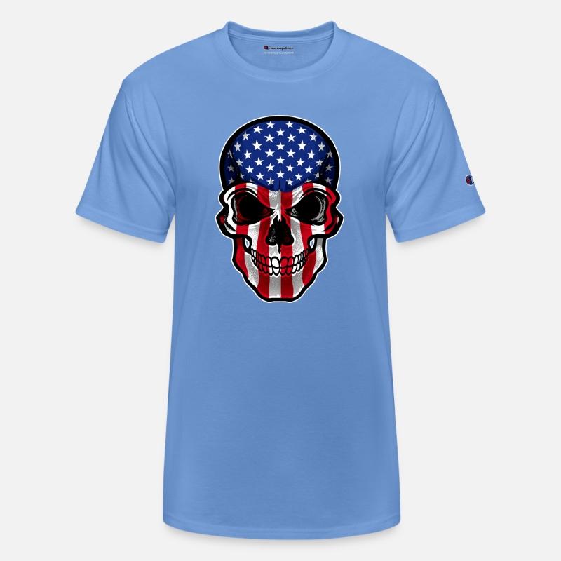 USA Flag Skull United States Patriotic Skeleton