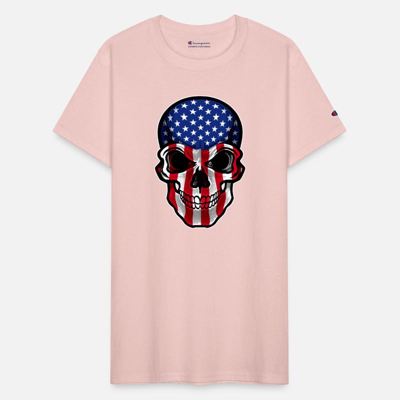 USA Flag Skull United States Patriotic Skeleton