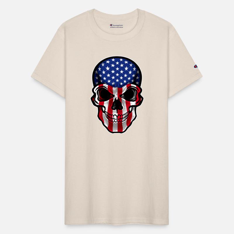 USA Flag Skull United States Patriotic Skeleton