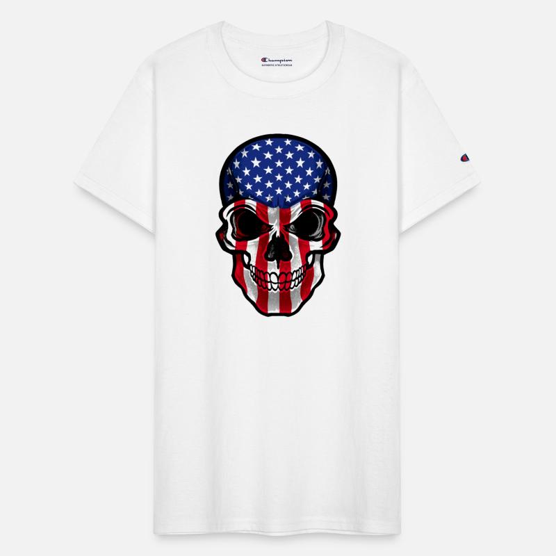 USA Flag Skull United States Patriotic Skeleton