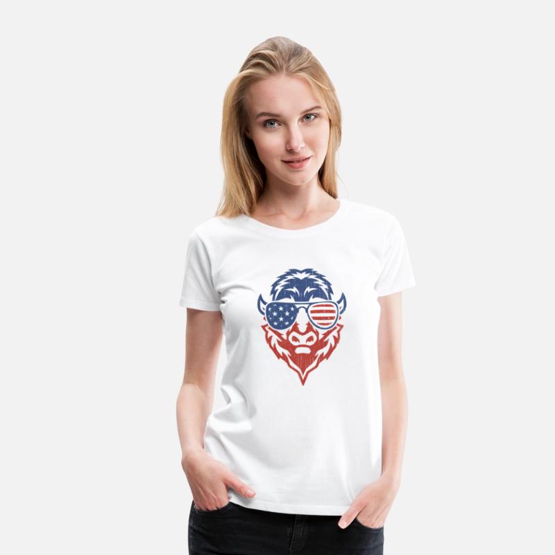 Usa Patriotic American 4Th July Bison Buffalo