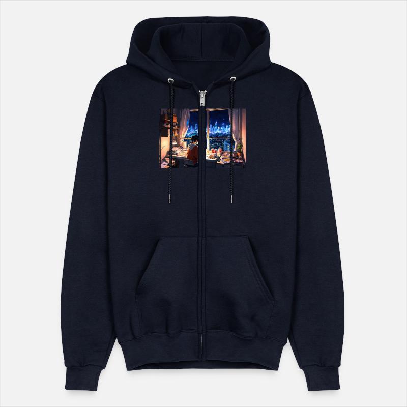 Vibrant Cityscape Anime Art T-Shirt, Window View N