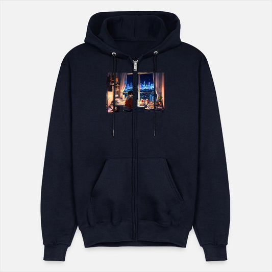 Vibrant Cityscape Anime Art T-Shirt, Window View N