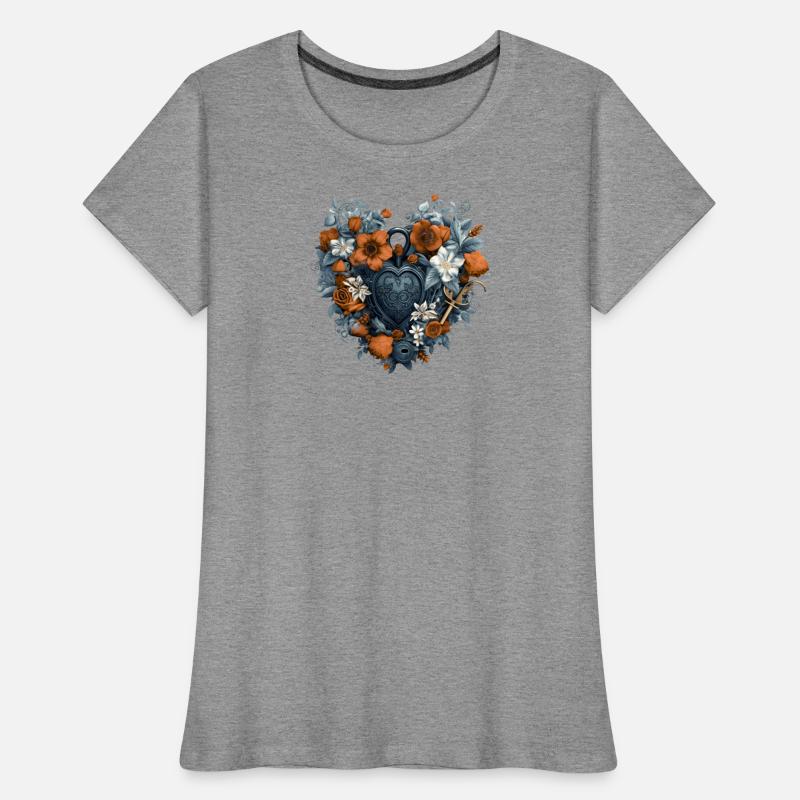 Vintage Heart Lock Floral Embellishment