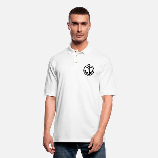 Vintage Old Wet Anchor In Circle Logo