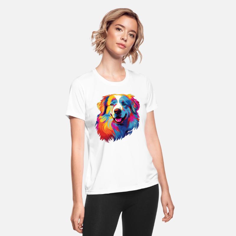 Watercolor Colorful Great Pyrenees