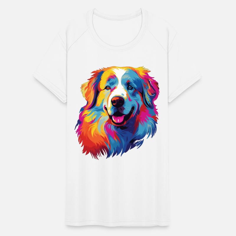 Watercolor Colorful Great Pyrenees
