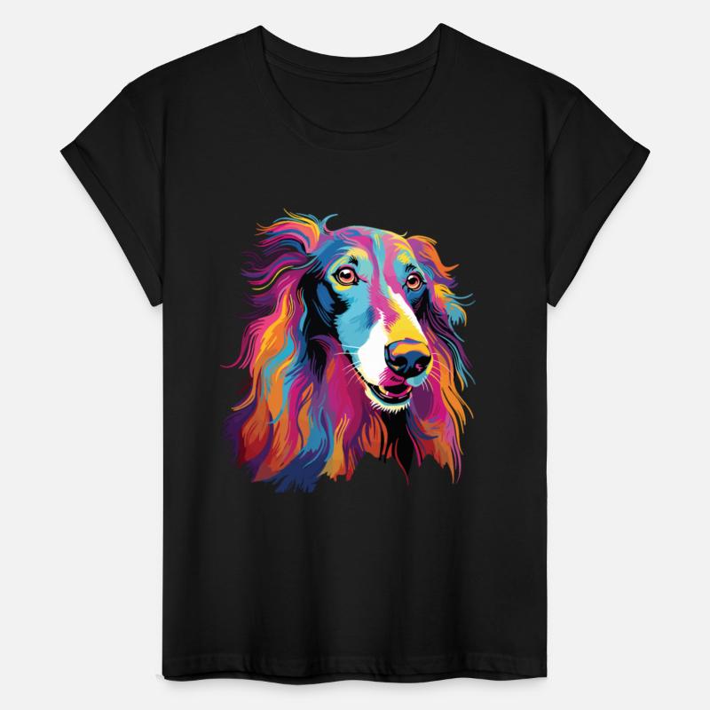 Watercolor Colorful Russian Greyhound