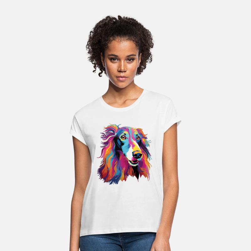 Watercolor Colorful Russian Greyhound