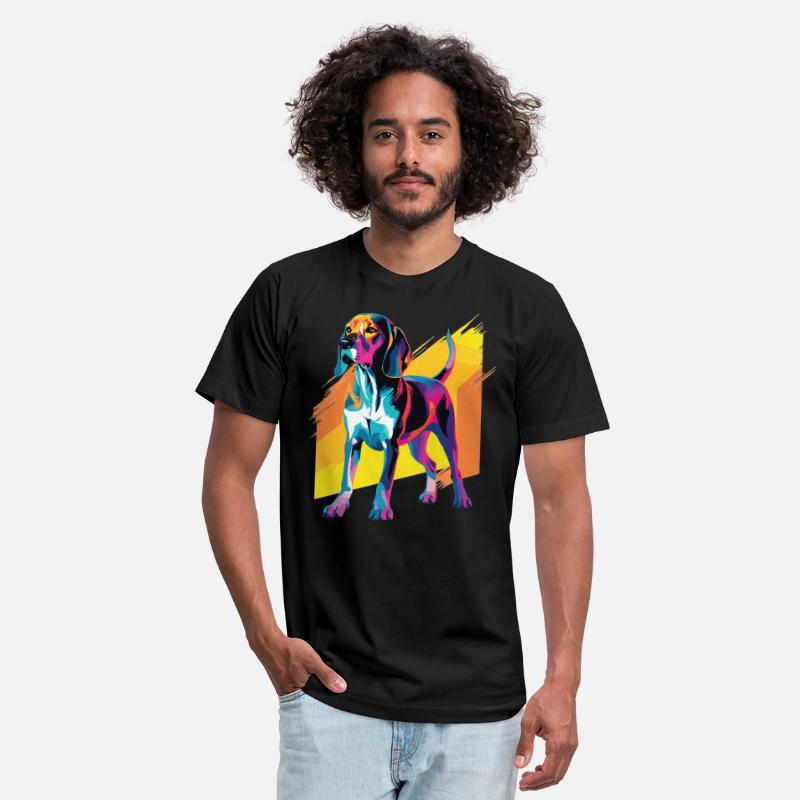 Watercolor Colorful Treeing Walker Coonhound