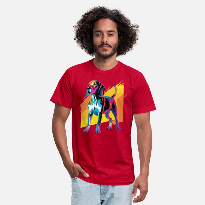 Watercolor Colorful Treeing Walker Coonhound