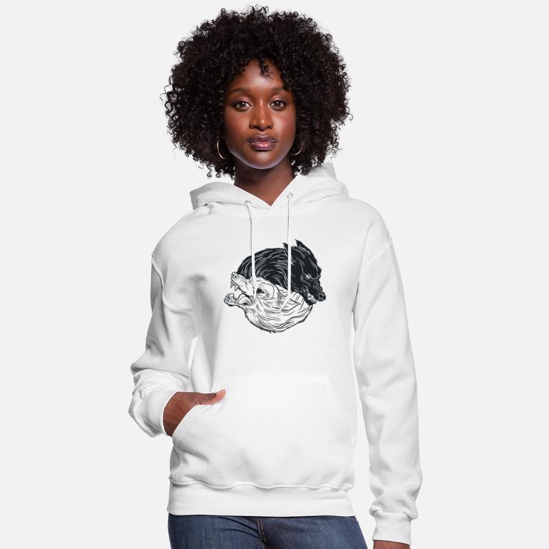 Wolf yin yang meditation philosophy symbol