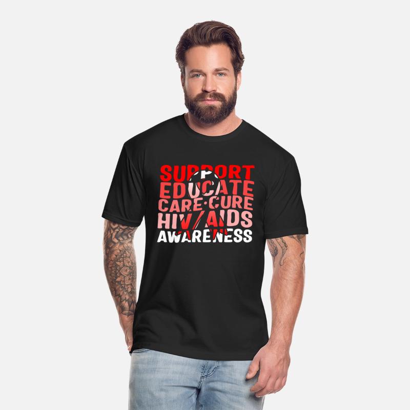 Word Aids Days Shirt, Support Educate Care Cure