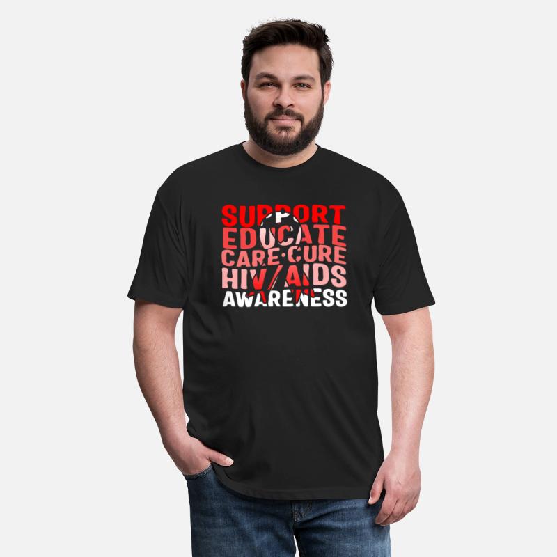 Word Aids Days Shirt, Support Educate Care Cure