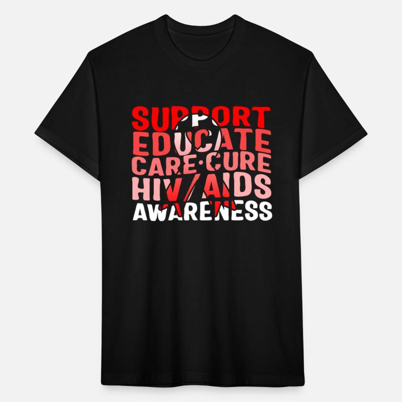 Word Aids Days Shirt, Support Educate Care Cure