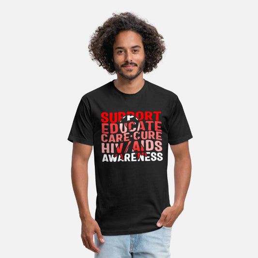 Word Aids Days Shirt, Support Educate Care Cure