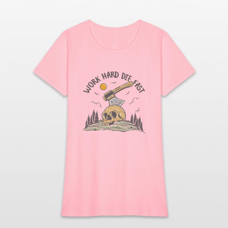 Work Hard Die Fast Skull Ax